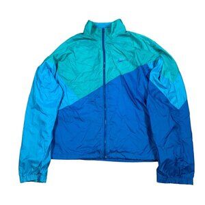 Vintage 80s 90s NIKE Colorblock‎ Full Zip Windbreaker Men's Sz L Green / Blue